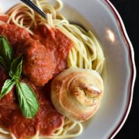 Spaghetti & Meatballs · Homemade meatballs, marinara.