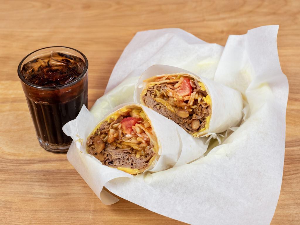 Beef Burrito · Add pita bread for an additional charge.