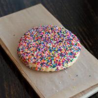 Sprinkle Cookie · Rainbow sprinkles on a sugar cookie