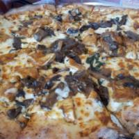 Alla Marsala Pizza · Sauteed chicken, mushrooms and Marsala sauce.