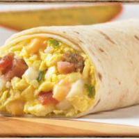 Breakfast Burrito · Egg, cheese, and bacon or ham.