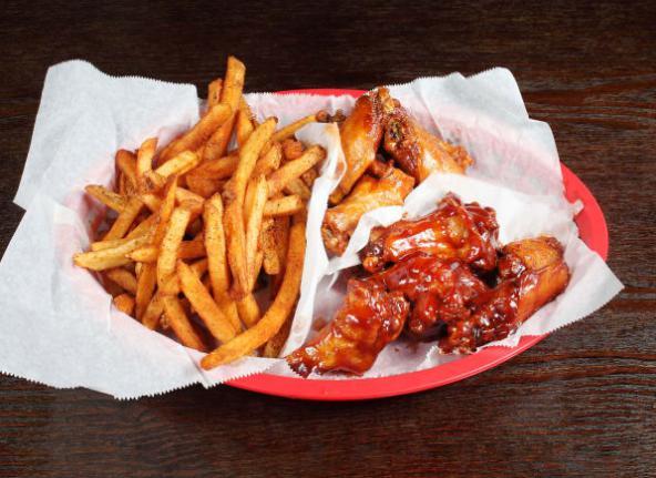 Kids 5 Piece Buffalo Wings Combo · With fries and 20 oz. cup drink.