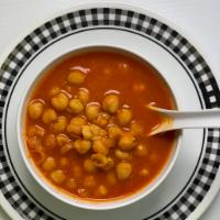 Garbanzo Bean Soup · Hearty and spicy soup made with garbanzo beans or chick peas with a variety of indian spices.