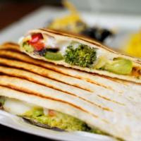 Grilled Veggie Quesadilla · Turmeric veggies roasted to perfection in a 14