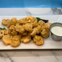 Bang Bang Shrimp · Lightly fried,  spicy sauce , comes with blue cheese dipping sauce