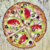 Vegetarian Cauliflower Pizza · Gluten Free Cauliflower Crust 10