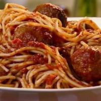 Spaghetti with Meatballs and Marinara Sauce · 3 Meatballs with spaghetti and marinara sauce. Served With Garlic Bread