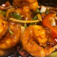 Hot Spicy Shrimp · Shrimp with spicy tomato sauce.