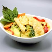 Green Curry Chicken · Hot and spicy.