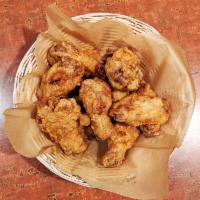 Fried Chicken Wings 치킨윙 · Cooked wing of a chicken coated in sauce or seasoning.