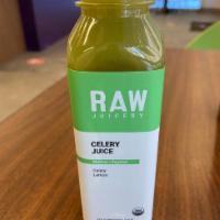 Raw Juice - Celery · Organic Cold Pressed Juice - Celery and lemon (12oz Bottle).