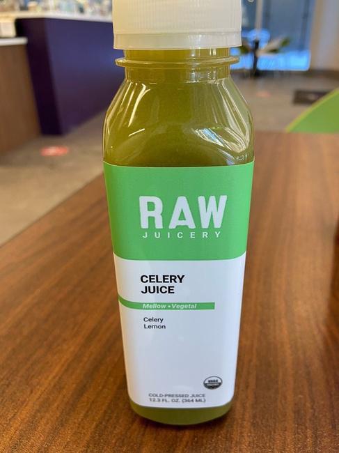 Raw Juice - Celery · Organic Cold Pressed Juice - Celery and lemon (12oz Bottle).