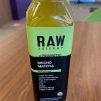 Raw Juice - Mucho Matcha · Organic Cold Pressed Kale, E3 Live, Matcha, Ginger, Lemon, Coconut Nectar, Vegan Probiotic (...