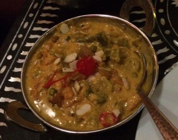 Navrattan Korma · Assorted vegetables in rich Mughlai sauce with nuts and dry fruits.