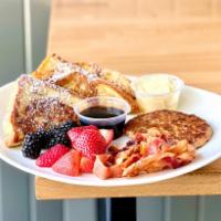 Challah French Toast · Add banana, berries or meat for an additional charge.