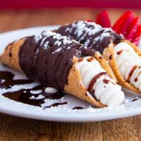 Cannoli Double · chocolate dipped cannoli shell filled with sweet ricotta cream