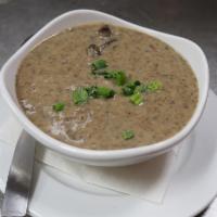 Kennett Square Mushroom Soup  · Portobello, shiitake, white button mushrooms, cream, sherry and chives. (vegetarian)
