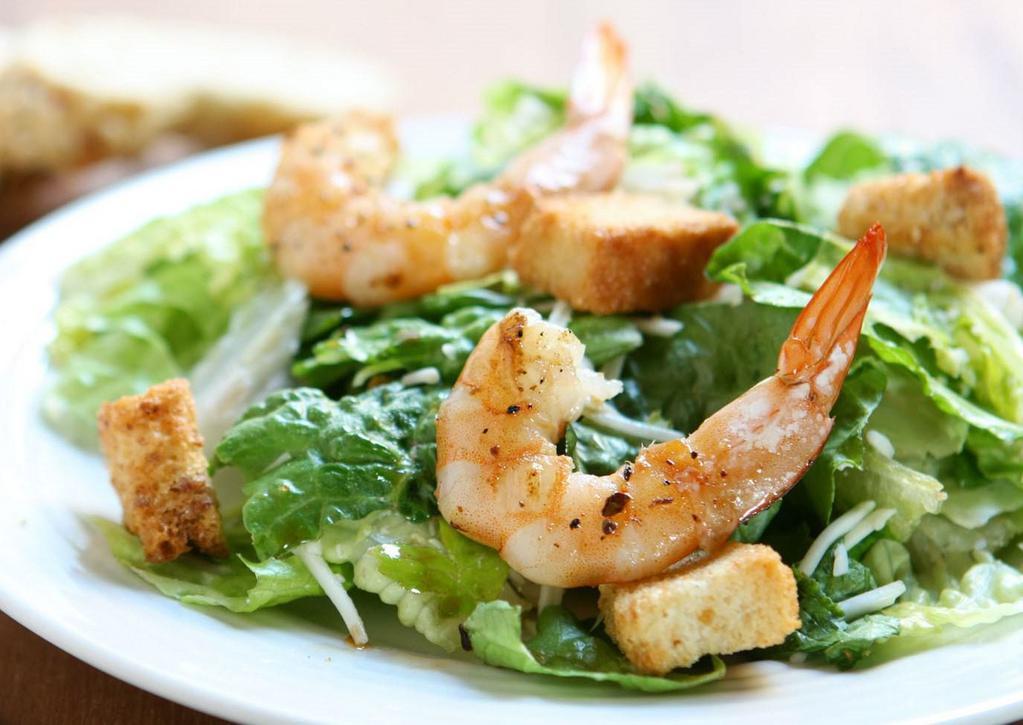 Shrimp Caesar Salad · Sauteed Shrimp Atop a classic Caesar salad