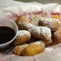 Fried Biscuits · Westy's fried biscuits with powdered sugar and choice of chocolate, cinnamon, honey, strawbe...