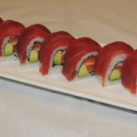Cherry Blossom Roll · In: salmon and avocado. Out: tuna.