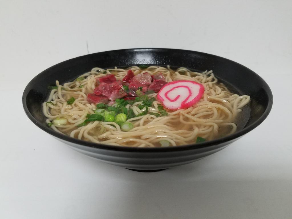 Saimin · Local style noodle in dashi.