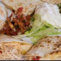 Kids Cheese Quesadilla Small ·  Served with rice and beans.