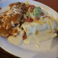 Kids Enchilada Plate  · One cheese, chicken or beef enchilada, rice and beans.
