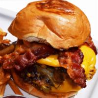 Arizona Dreaming Burger · Double patty, double bacon and double cheese with mustard, mayo, grilled onions and mushrooms.
