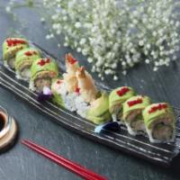 Special Girl Roll · Two piece shrimp tempura, asparagus inside, top with lobster salad, avocado with special sau...