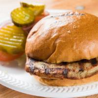 Turkey Burger · Served with lettuce, tomato, red onion, and pickles.