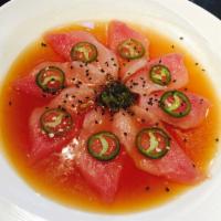 Pepper Albacore · White tuna with jalapeno and ponzu sauce.