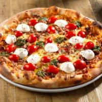 Amantea Pizza · Pomodoro sauce, mozzarella cheese, mozzarella di bufala, fresh tomatoes​, dried tomatoes and...
