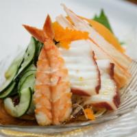 Sunomono Salad · Choice of tako, shrimp, crab or combination.