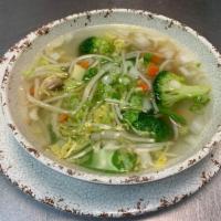 Bowl of Vegetable Soup for 2  · (32oz) Broccoli, snow pea, green bell pepper, white onion, mushroom, water chestnuts, bamboo...