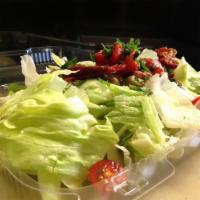 Garden Salad · Romaine lettuce, tomatoes, cucumbers, carrots and red cabbage.