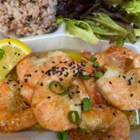 Miso Garlic Shrimp Plate · White shrimp sauteed in our house miso garlic butter