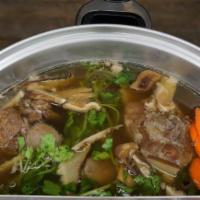 Oxtail Soup · Nearly 1 lb of fall-off-the-bone tender oxtail simmered in a tasty broth with mushrooms and ...