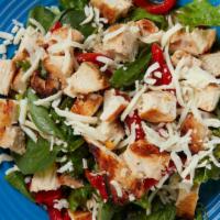 Italiano Salad · Chicken or steak , part skim mozzarella, roasted red peppers,
fat free blend balsamic vinai...