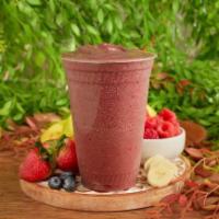 Acai Smoothie · Organic acai, blueberry, strawberry, raspberry, banana, agave and almond milk