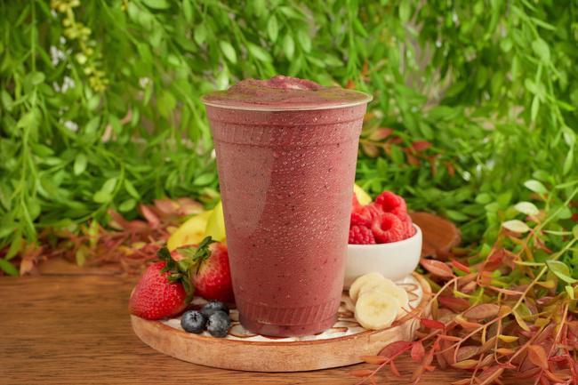 Acai Smoothie · Organic acai, blueberry, strawberry, raspberry, banana, agave and almond milk