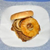 Sloppy Ono Sandwich with Fries · Kalua pork in special sauce.