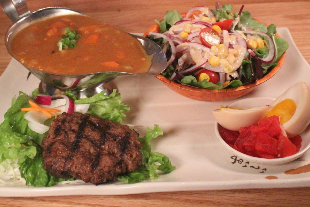 Hambagu Steak · Japanese style ground beef.