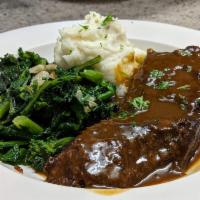 Short Ribs · Over Broccoli Rabe and Mashed Potatoes