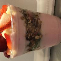 Fresh Fruit Parfait · Fresh strawberry, grapes, apple, yogurt & housemade granola