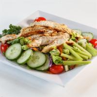 Grilled Chicken Salad · White Meat Chicken marinated and Grilled over a Garden Salad Please Specify Dressing of Choi...