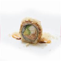 S6. Sumo Roll  · Spicy tuna, crab, jalapeno, avocado, then deep fried, eel sauce, spicy mayo, wasabi sauce an...