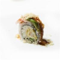 S19. Double Ebi Roll  · Shrimp tempura, crab, cucumber, topped with shrimp, avocado, eel sauce spicy mayo and crunch.