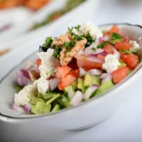 Shirazi Salad · diced tomato, red onion, cucumber, mixed with olive oil, lemon juice