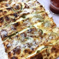 Jalapeno Cheesy Breadsticks · Made-from-scratch dough packed with mozzarella and jalapeño. Topped with grated Parmesan che...