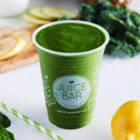 Greens Smoothie · Superfoods spinach, kale, pineapple and banana, with lemon, apple juice, with a coconut milk...